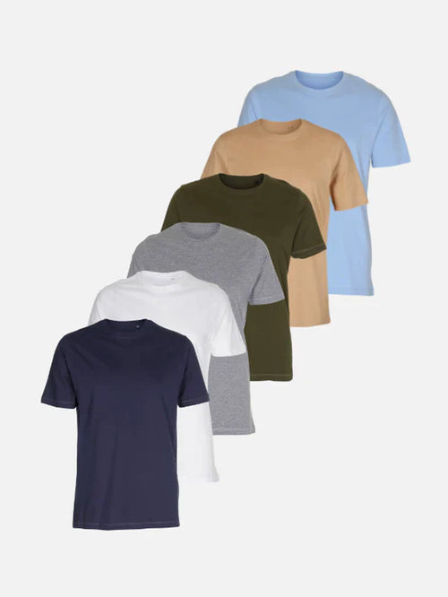 Økologisk Basic T-shirt - Pakketilbud (6 stk.)