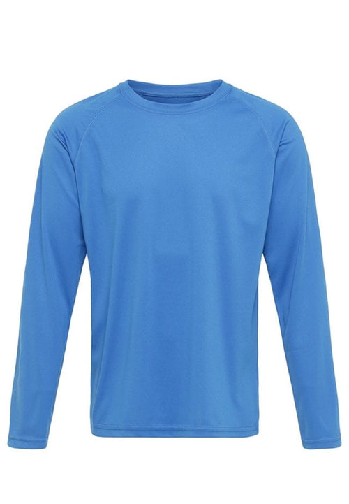 Langærmet Trænings T-shirt - Blå - TeeShoppen - Blå