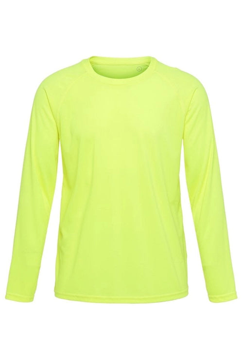 Langærmet Trænings T-shirt - Neon Gul - TeeShoppen - Gul