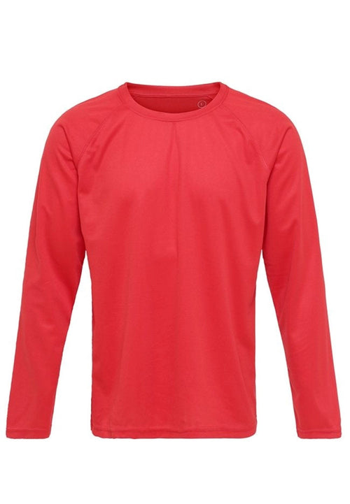Langærmet Trænings T-shirt - Rød - TeeShoppen - Rød