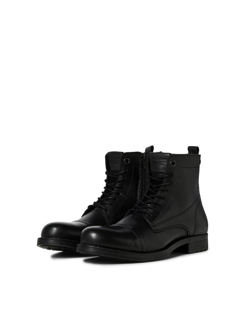 Shaun Leather Boots - Anthracite - Jack & Jones - Sort