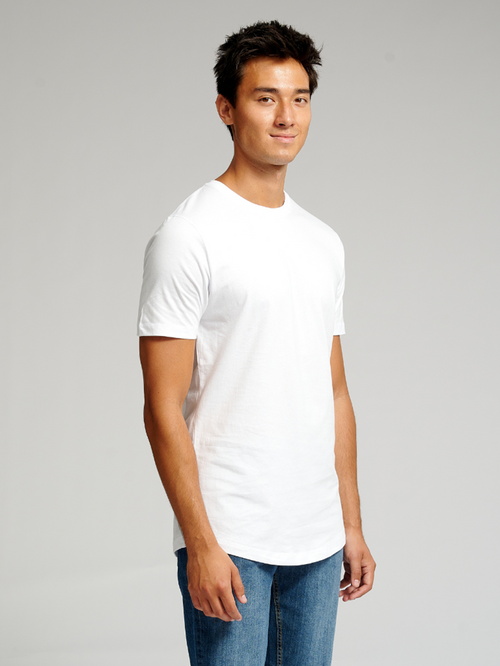 Long T-shirt - Hvid - TeeShoppen - Hvid