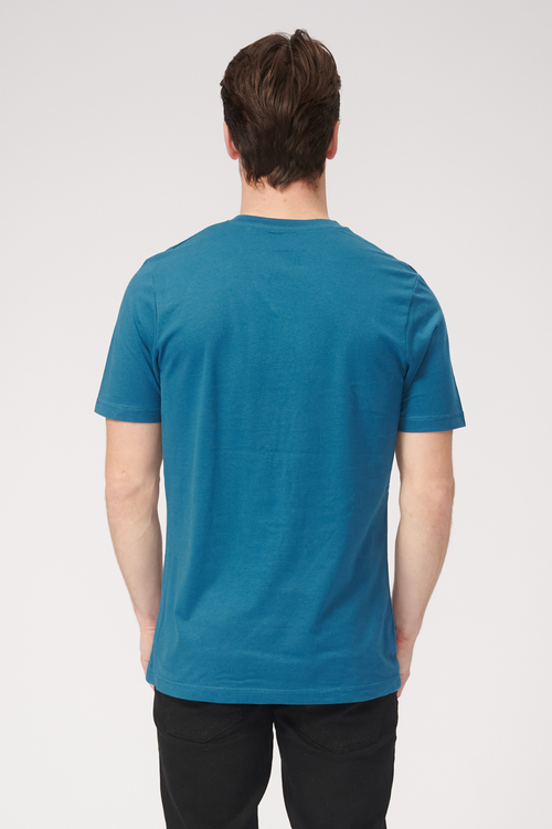 Basic Vneck t-shirt - Petroleum Blå - TeeShoppen - Blå