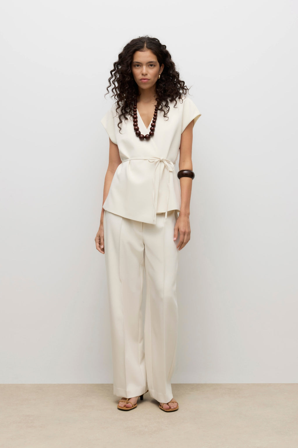 Vannah V-Neck Midi Vest - Birch