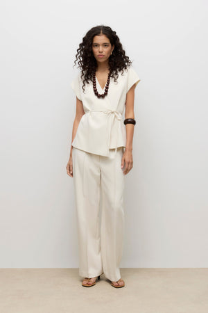 Vannah V-Neck Midi Vest - Birch