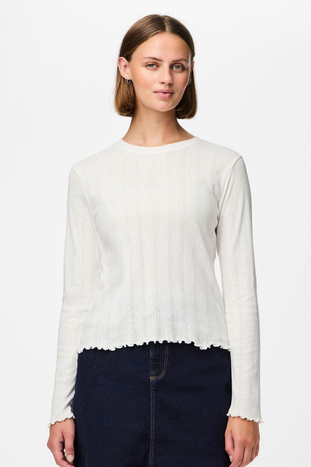 Marie O-Neck Poin Top - Cloud Dancer