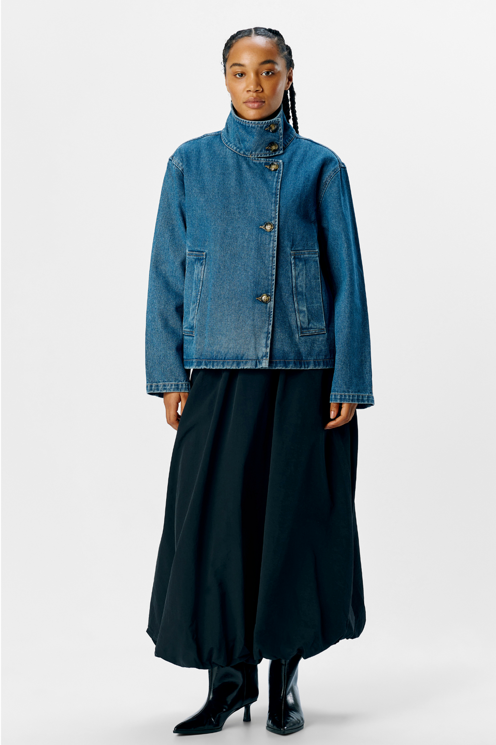 Tilla Gro L/S Denimjakke - Medium blå denim