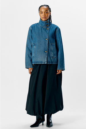 Tilla Gro L/S Denimjakke - Medium blå denim