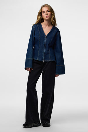 Flora Denim Skjorte - Dark Blue Denim