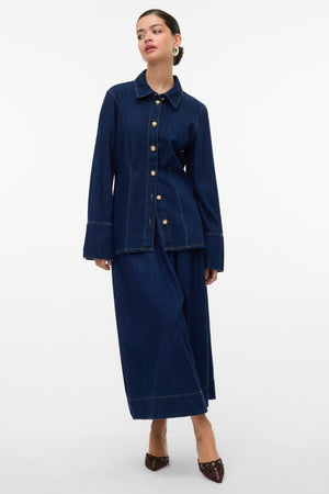 Nikka Denim Skjorte - Mørkeblå Denim