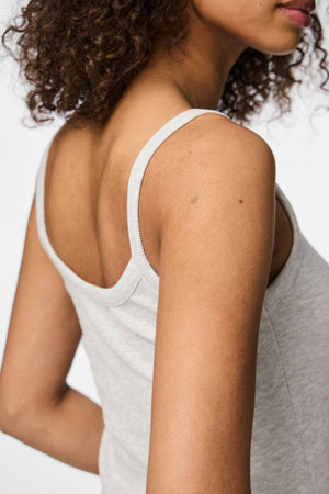 May Strap Top - Light Grey Melange