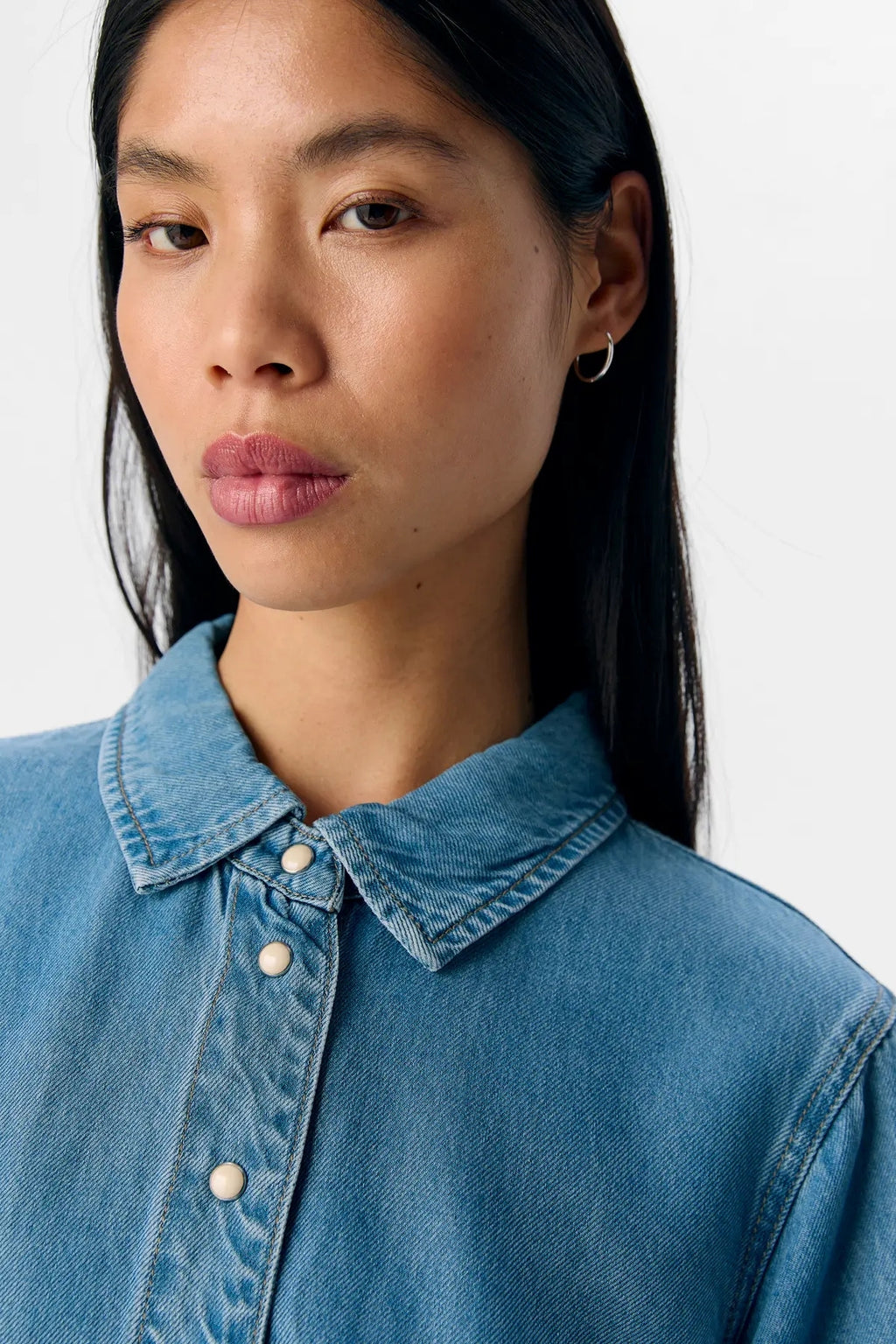 Frame Denim Top - Lyseblå Denim