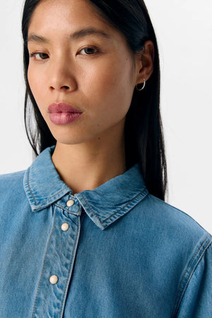 Frame Denim Top - Lyseblå Denim