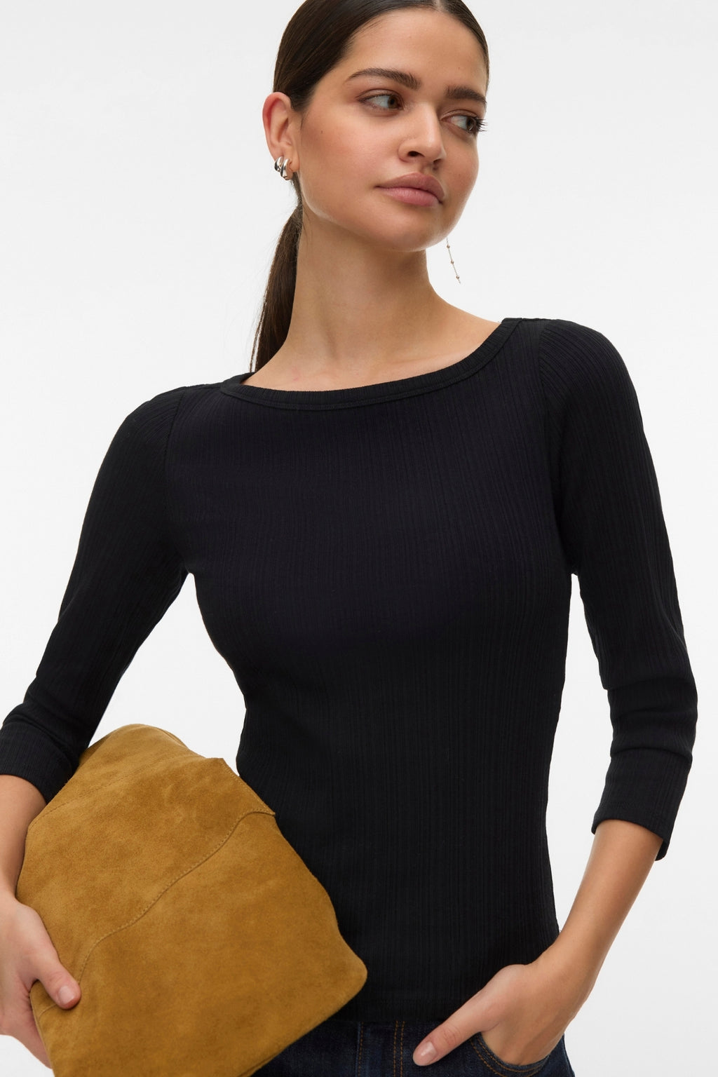 Verde Boatneck Top - Sort