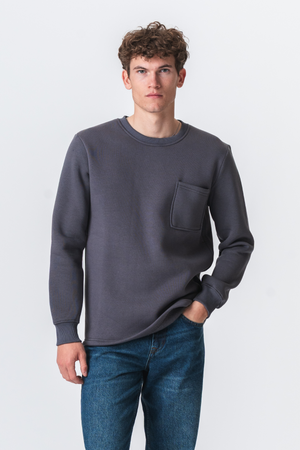 Pocket Sweatshirt Regular Fit - Mørkegrå