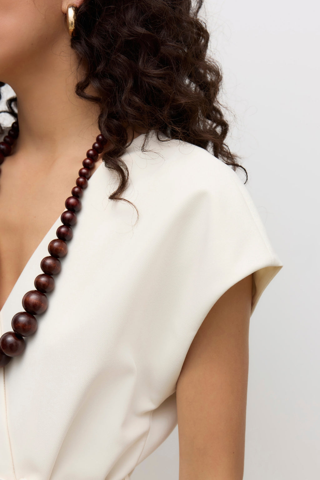 Vannah V-Neck Midi Vest - Birch