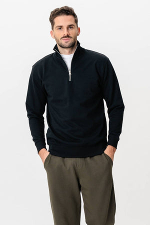 Sweatshirt Half Zip - Sort