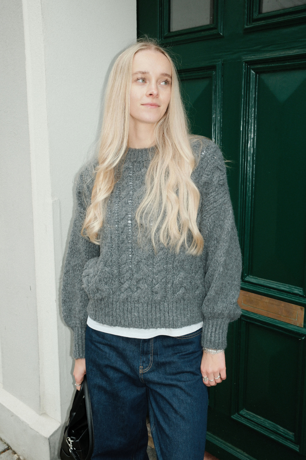Emma Cable Knit - Grå
