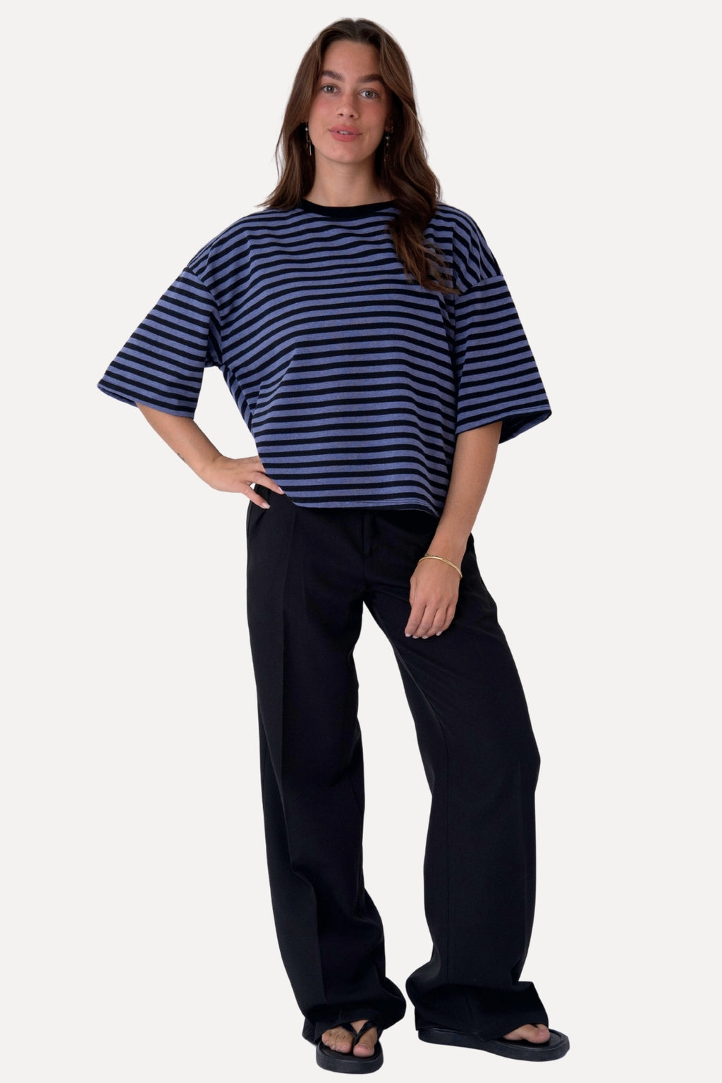 Zoe T-shirt - Sort/Denim Blå