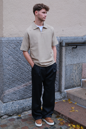 Enzo Kortærmet Half Zip - Khaki