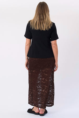 Amara Lace Maxi Nederdel - Coffee