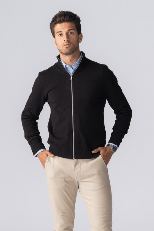 Pullover Zip Cardigan - Sort