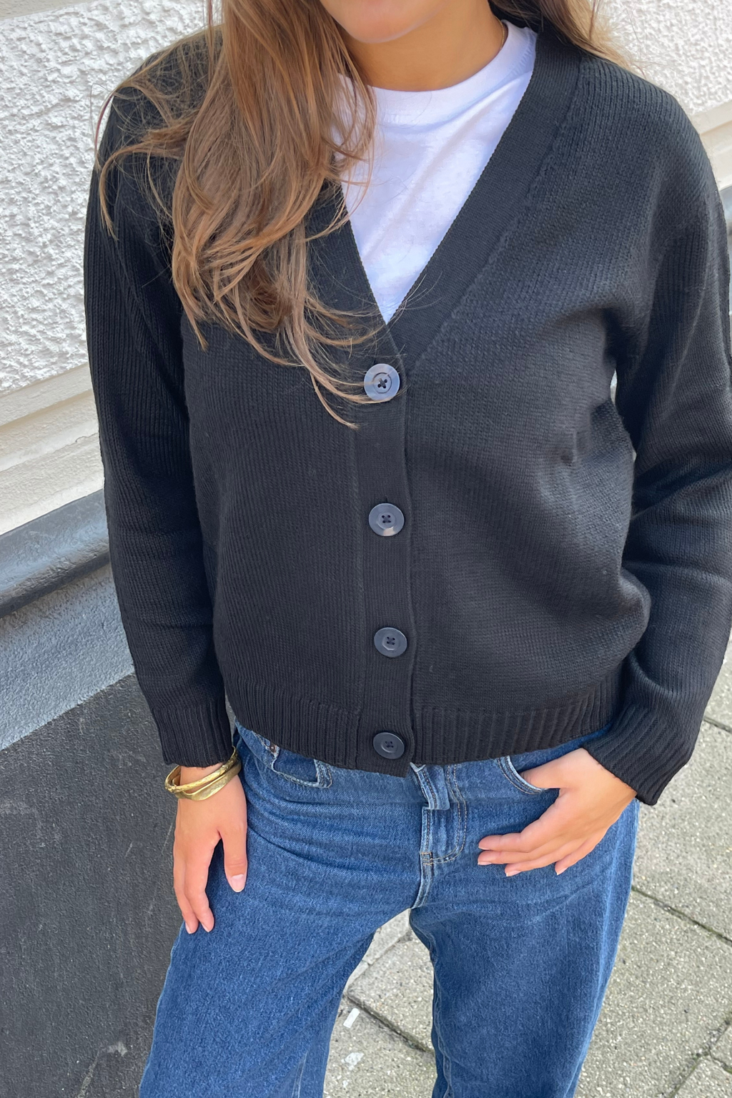 Strikket Cardigan - Sort