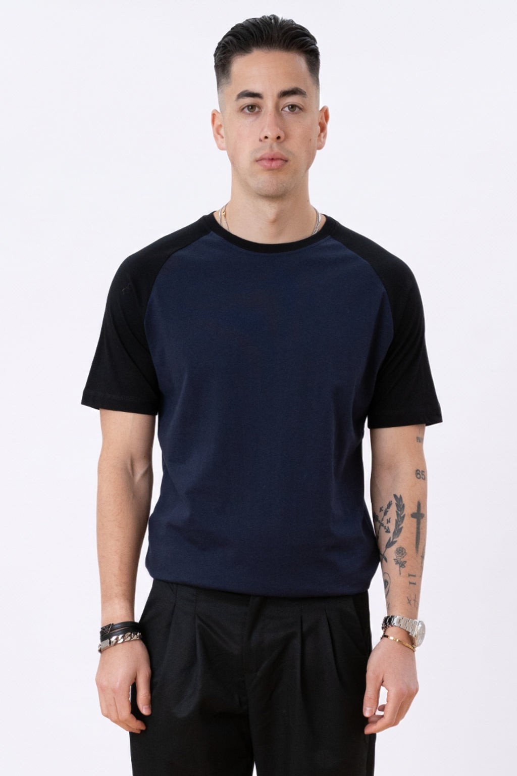 Basic raglan T-shirt - Sort-Navy