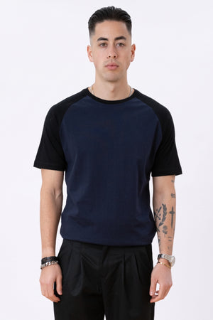 Basic raglan T-shirt - Sort-Navy
