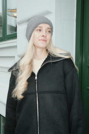 Ribbed Beanie - Mørkegrå