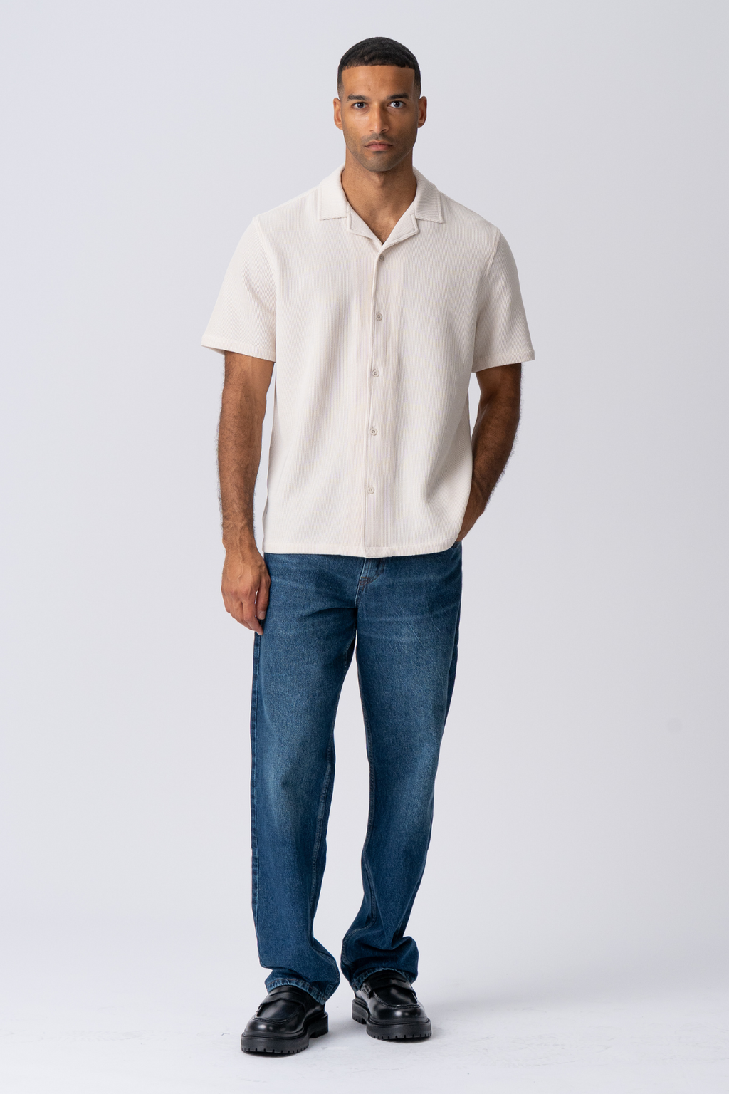 Strikket Skjorte - Beige