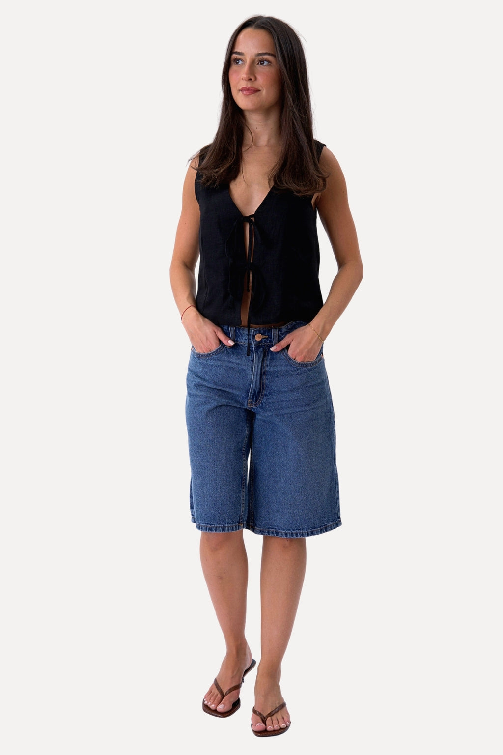 Hør Vest - Sort
