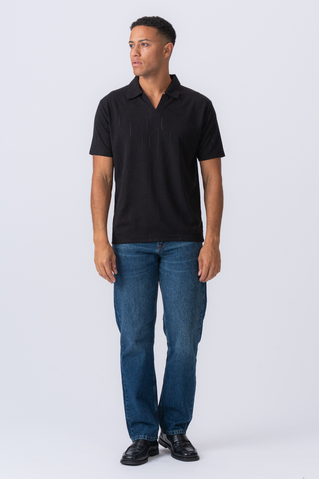 Atlas Textured Polo - Sort