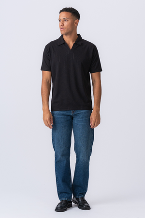 Atlas Textured Polo - Sort