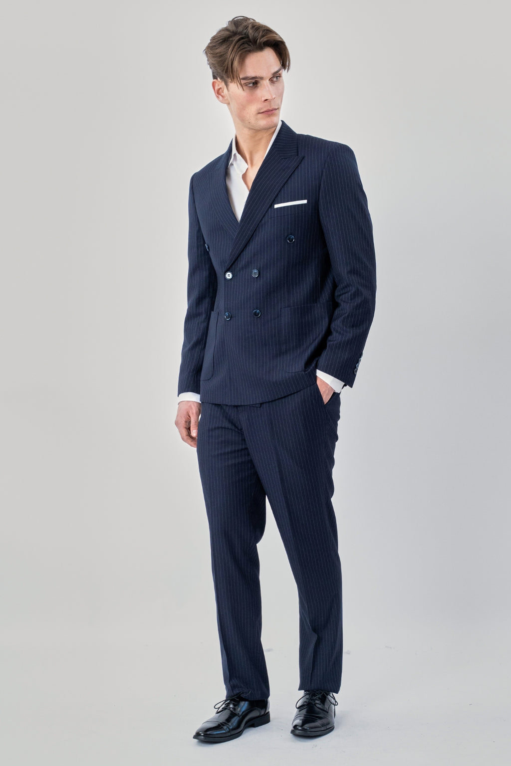 Klassisk Blazer - Navy Nålestribet