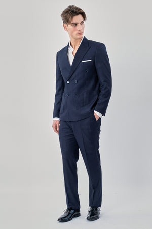 Klassisk Blazer - Navy Nålestribet