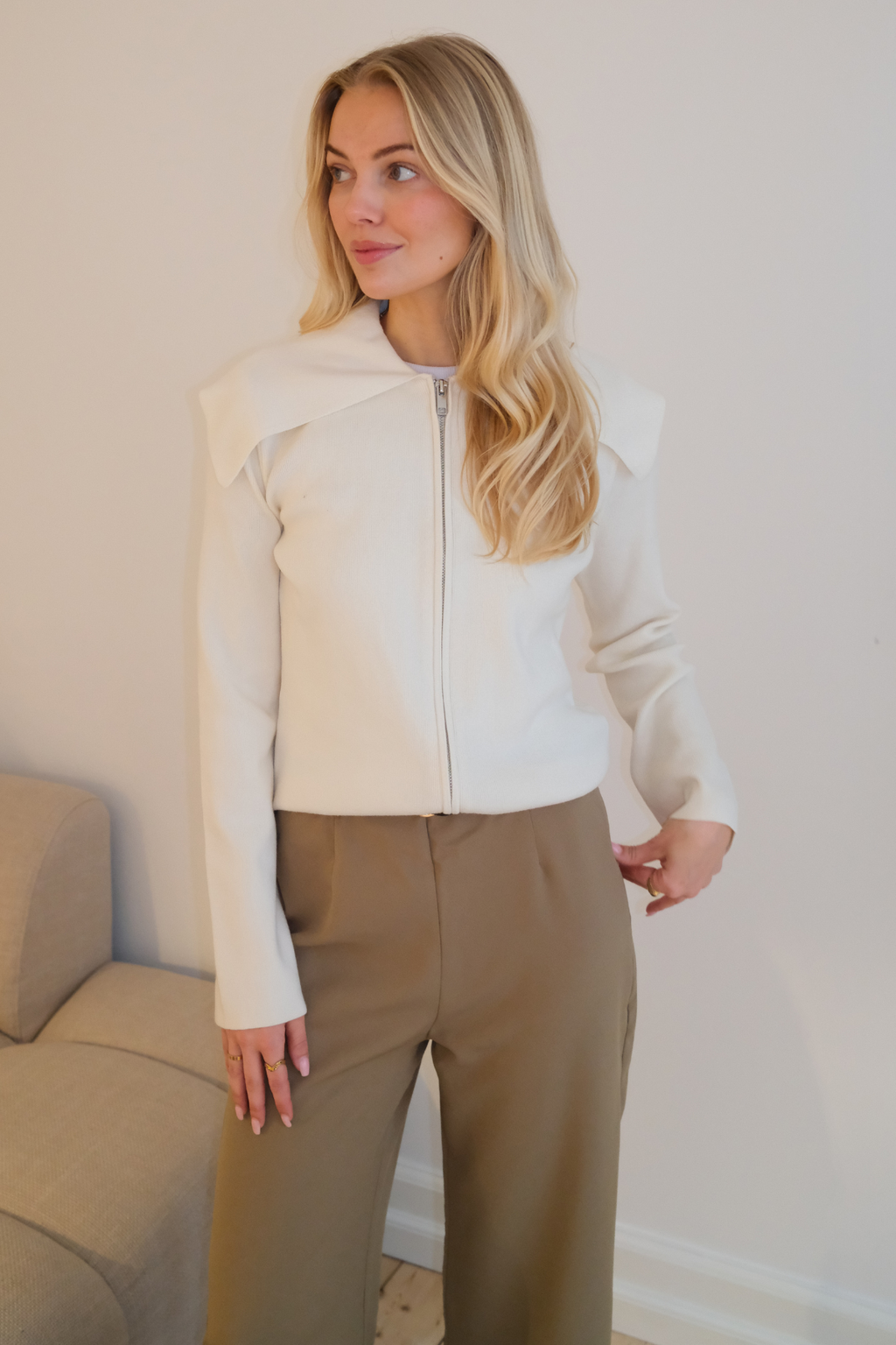 Verrier O-Neck Strik Cardigan - Birch