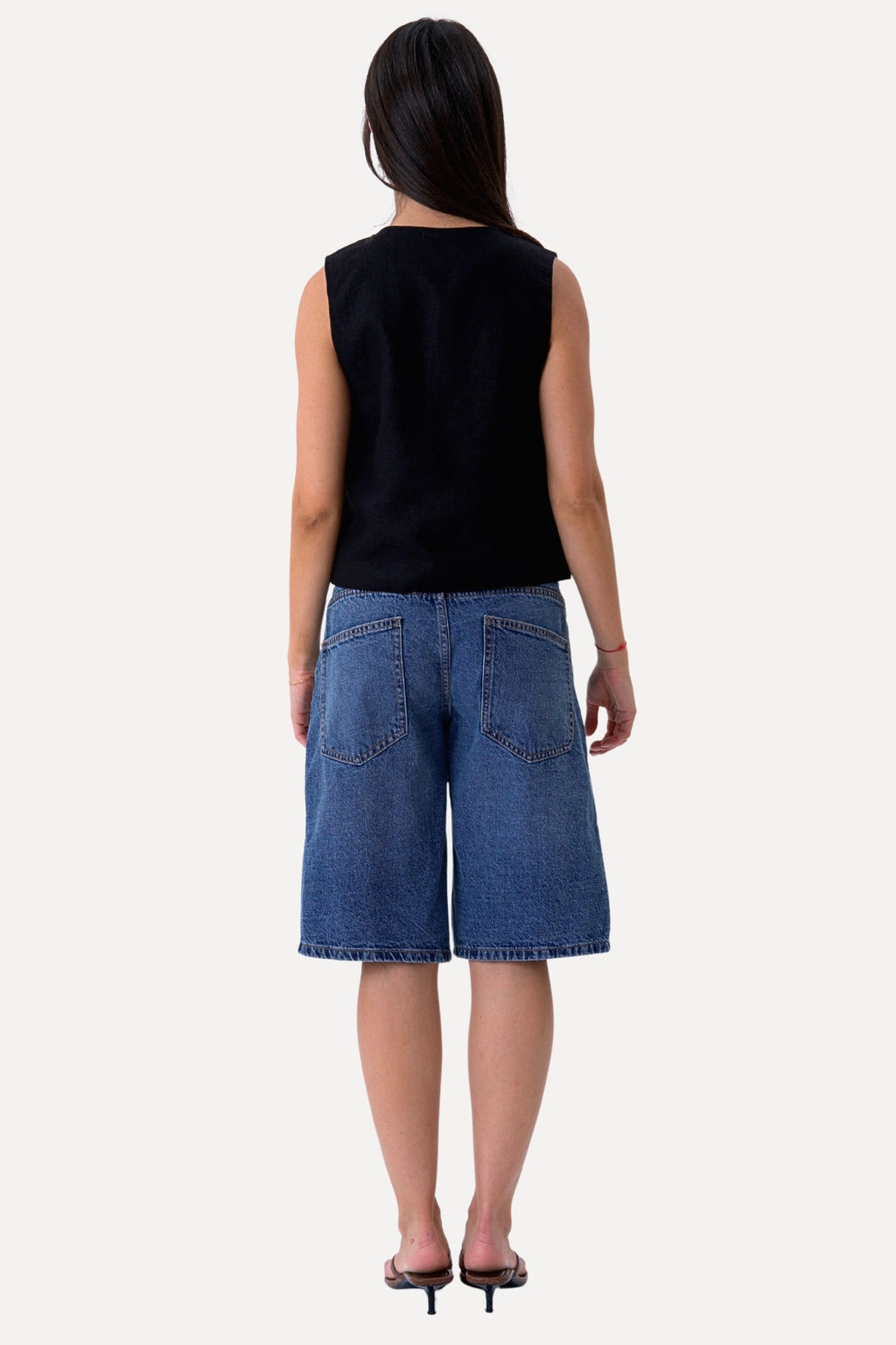 Hør Vest - Sort