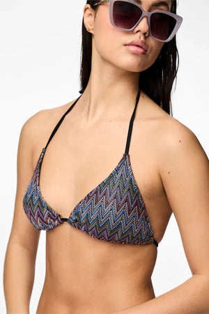Ada Bikini Strikket Trekantstop - Eggnog Jacquard Mønster