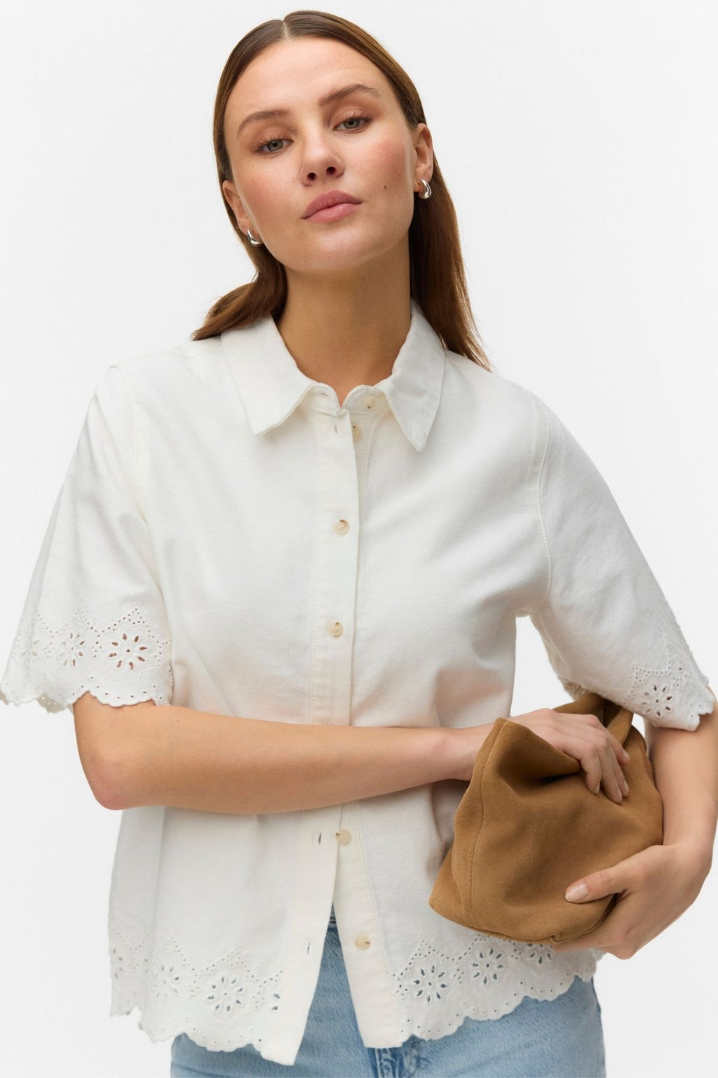 Lysa Color Brod Skjorte - Bright White