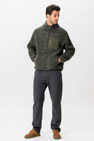 Fleece Jakke - Mørk Olive