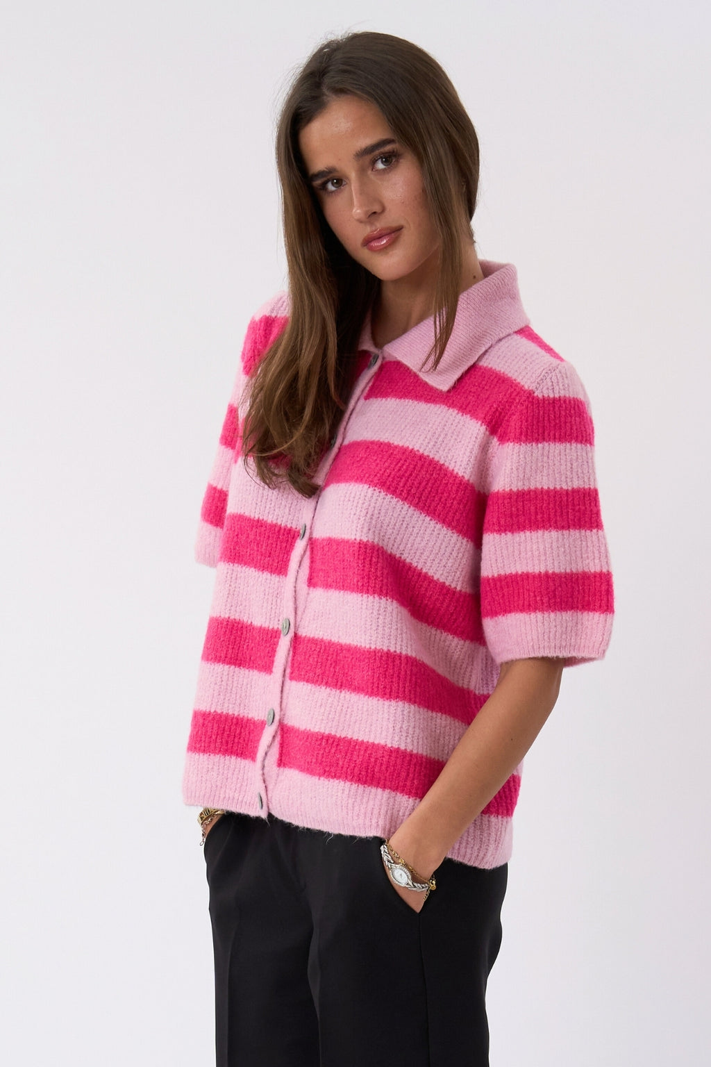Alba Polo Knit - Pink