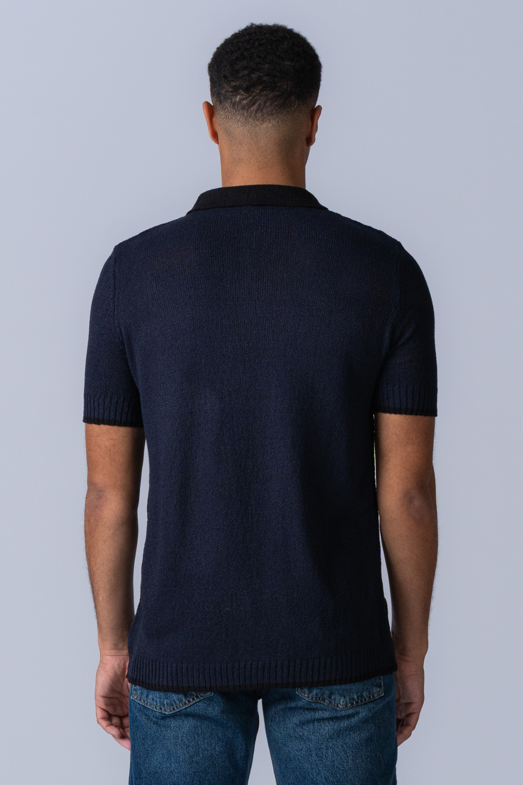 Strikket Polo - Navy
