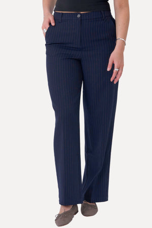 Klassiske Habitbukser - Navy Pinstripe
