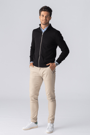 Pullover Zip Cardigan - Sort