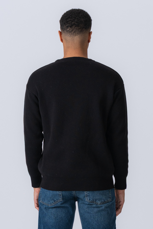 Crewneck Knit Sweater - Sort