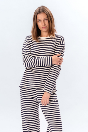 Stribet Trøje - Blå