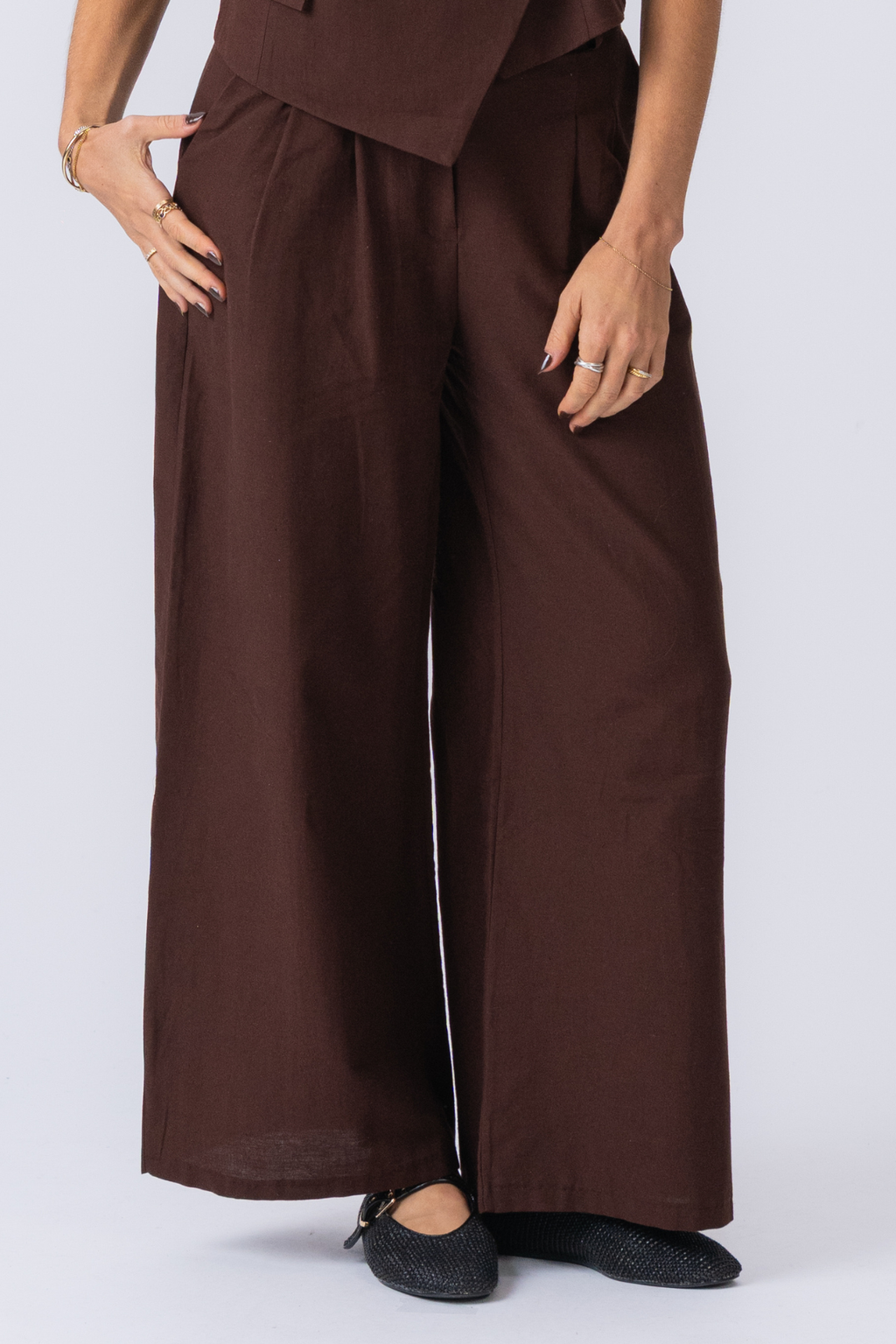 Melissa Wide Pants - Brun