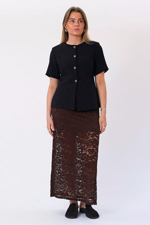 Amara Lace Maxi Nederdel - Coffee