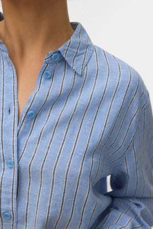 Linn Skjorte - Kornblomstblå-Navy Blazer